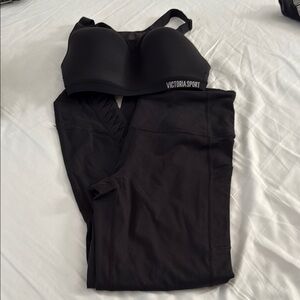 Victoria's Secret Black Sports Bra and Leggings Set